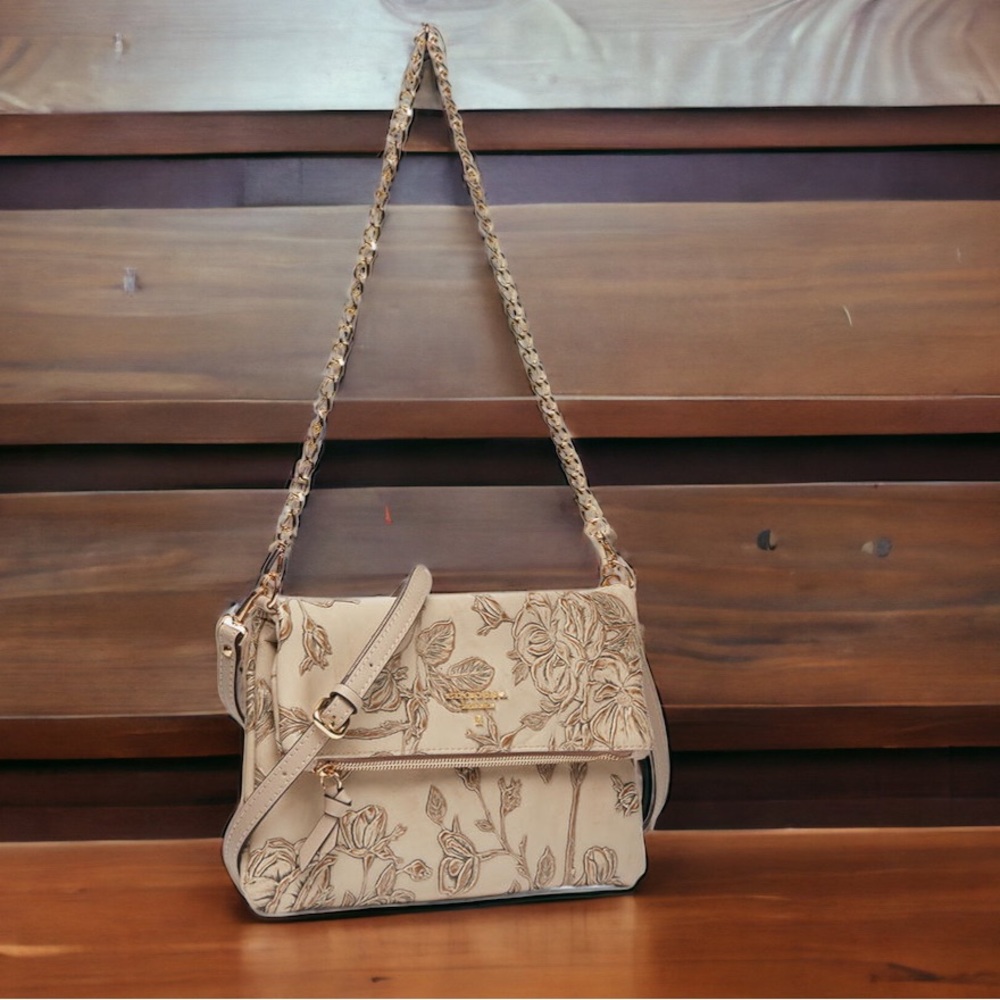 Italian Ivory Leather Crossbody/Clutch Handbag by Cuoieria Fiorentina